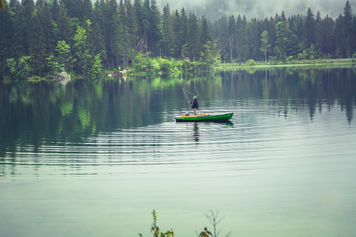 a person standing on a boat